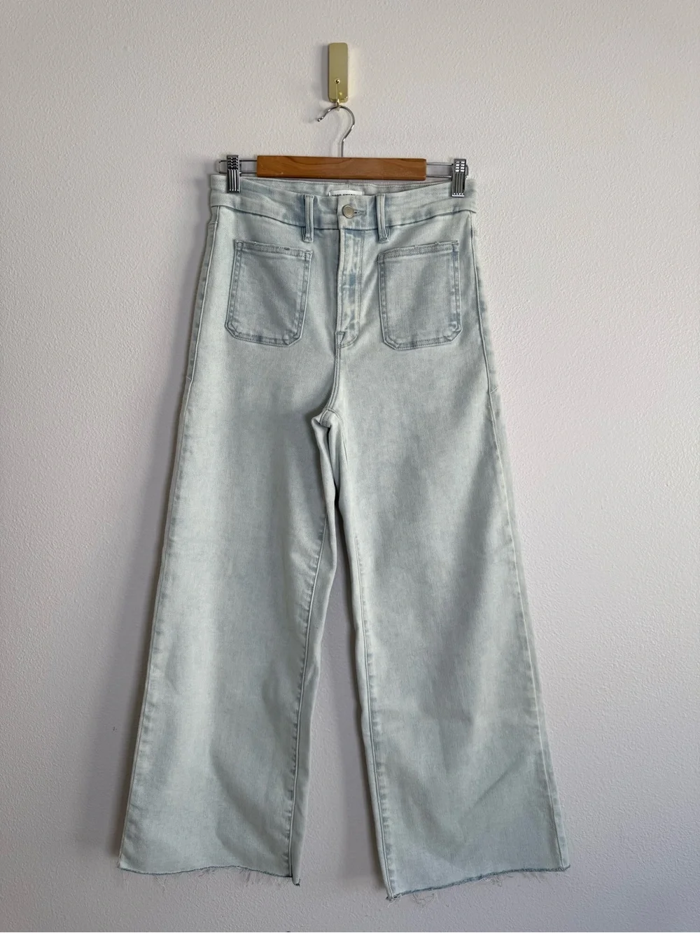 GOOD AMERICAN good waist palazzo crop patch pocket jeans indigo660 sz 29/8 NWOT